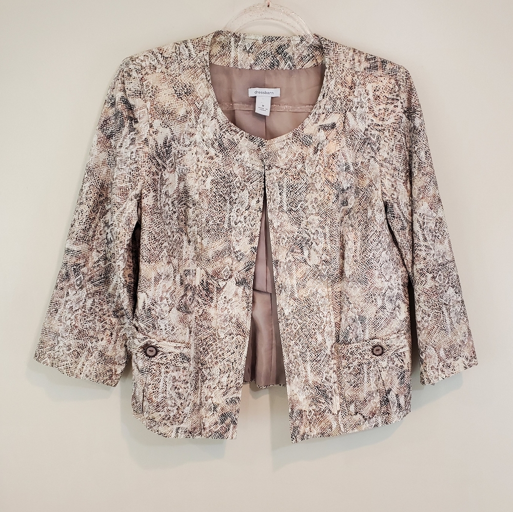 Dress Barn Snake Print Linen Blazer